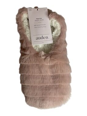 Auden Faux Fur Slipper Socks Womens S/M 5-7 Blush Pink Sherpa Lined Cozy NWT